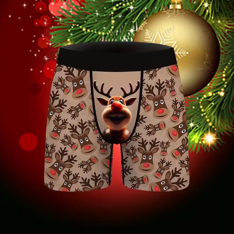 

Чоловіча 3D різдвяна білизна-боксери з оленями - Мультяшний дизайн, Хіт продажів L (EU)