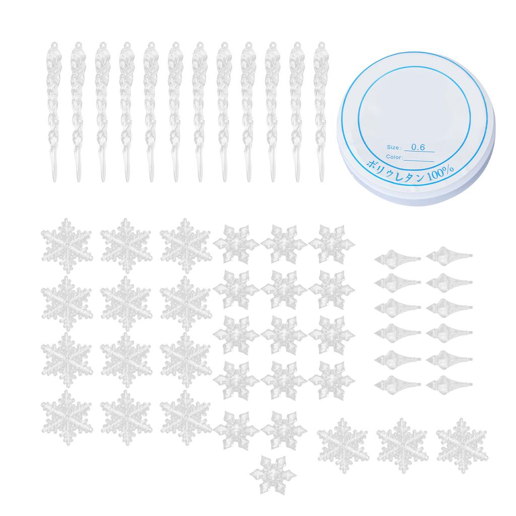 Christmas Snowflake Decorations Acrylic Icicle Pendant Christmas Tree Party Ornaments