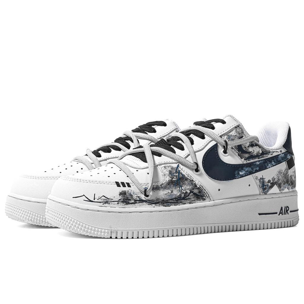Nike Air Force 1 Leder Rutschfest Dämpfung Abriebfest Niedriger Schaft Skateboard Schuhe Herren Tintenblau CW2288-111(TeamM-S-BOX)