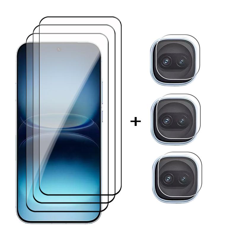 6in1 Glass For iQOO 15R Full Cover Tempered Glass iQOO 15R Screen Protector HD Protective Phone Lens Film For iQOO 15R