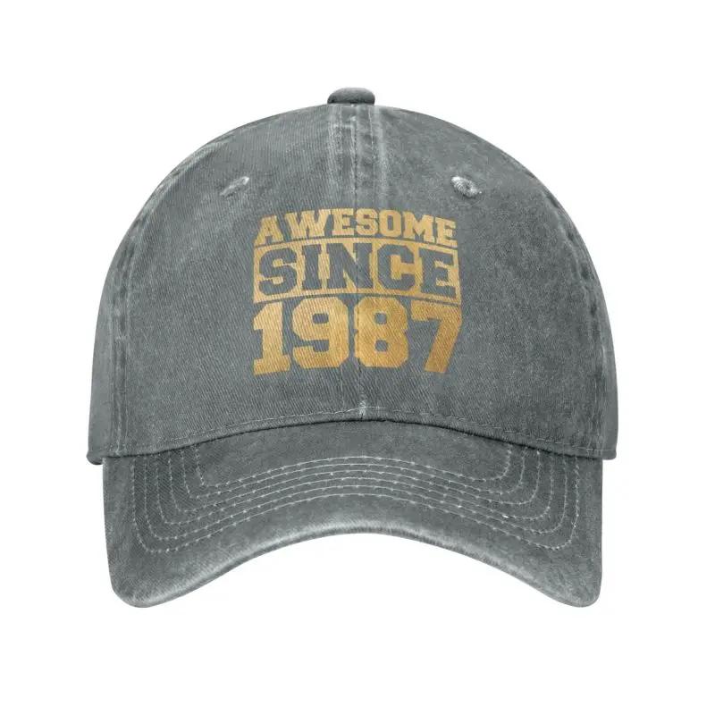 Punk Unisex Cotton Awesome Since 1987 Baseball Cap Adult Adjustable Dad Hat Men Women Sun Protection
