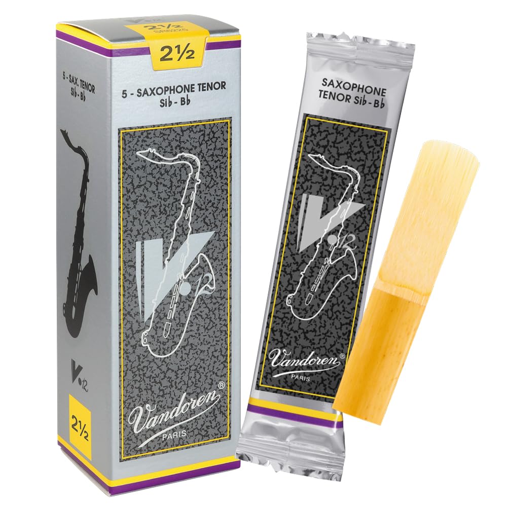 Vandoren Tenor Saxophone Reeds of V.12, Hardness 2-1/2 (Pack 5)