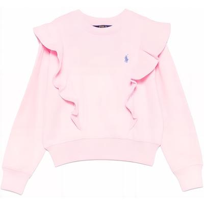 Polo Tops de Manga Larga con Cuello Redondo de Color Sólido para Niños Rosa Claro 313957719-003