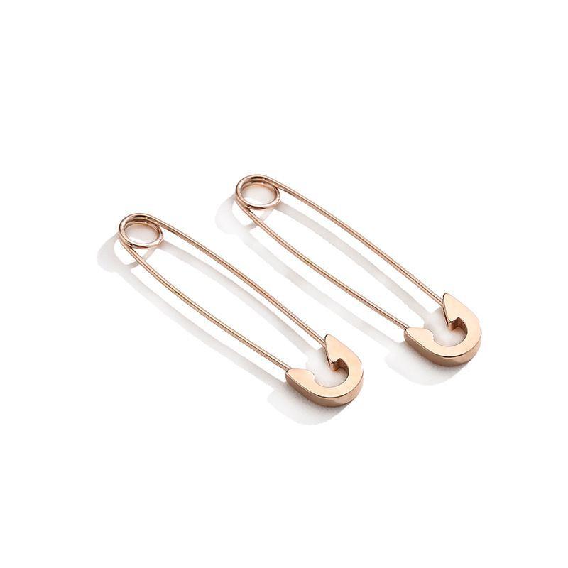 Japanese Korean version pin stud earrings personalized neutral wind stainless steel puncture creative trend ear buckle direct sales