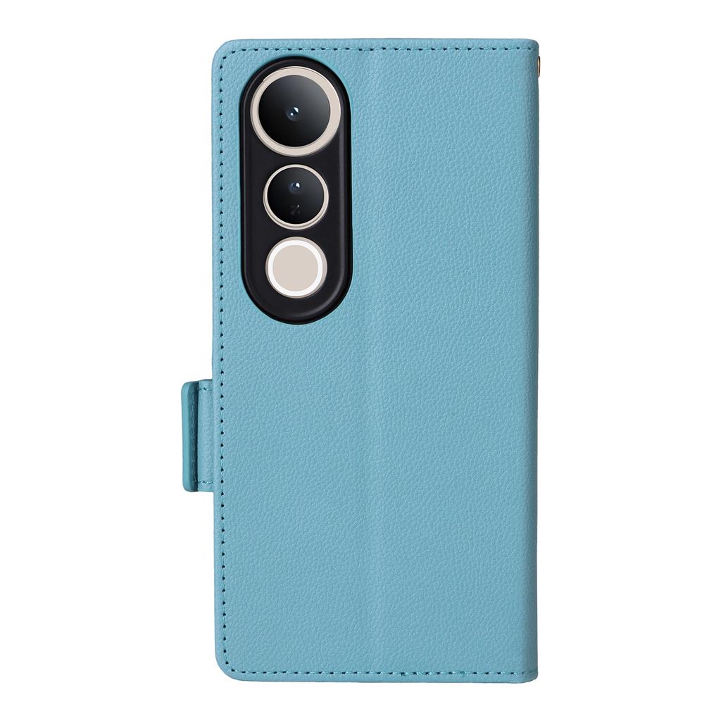 For Vivo V50 Lite 4G/5G Case with Wrist Strap Litchi Texture PU Leather Wallet Phone Cover