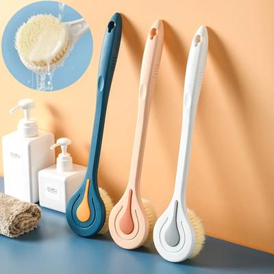 Long Handle Bath Brush Soft Hair Back Bath Brush Bathroom Body Bath Brush Mud Back Scrubber Shower Massage Exfoliation Brushes