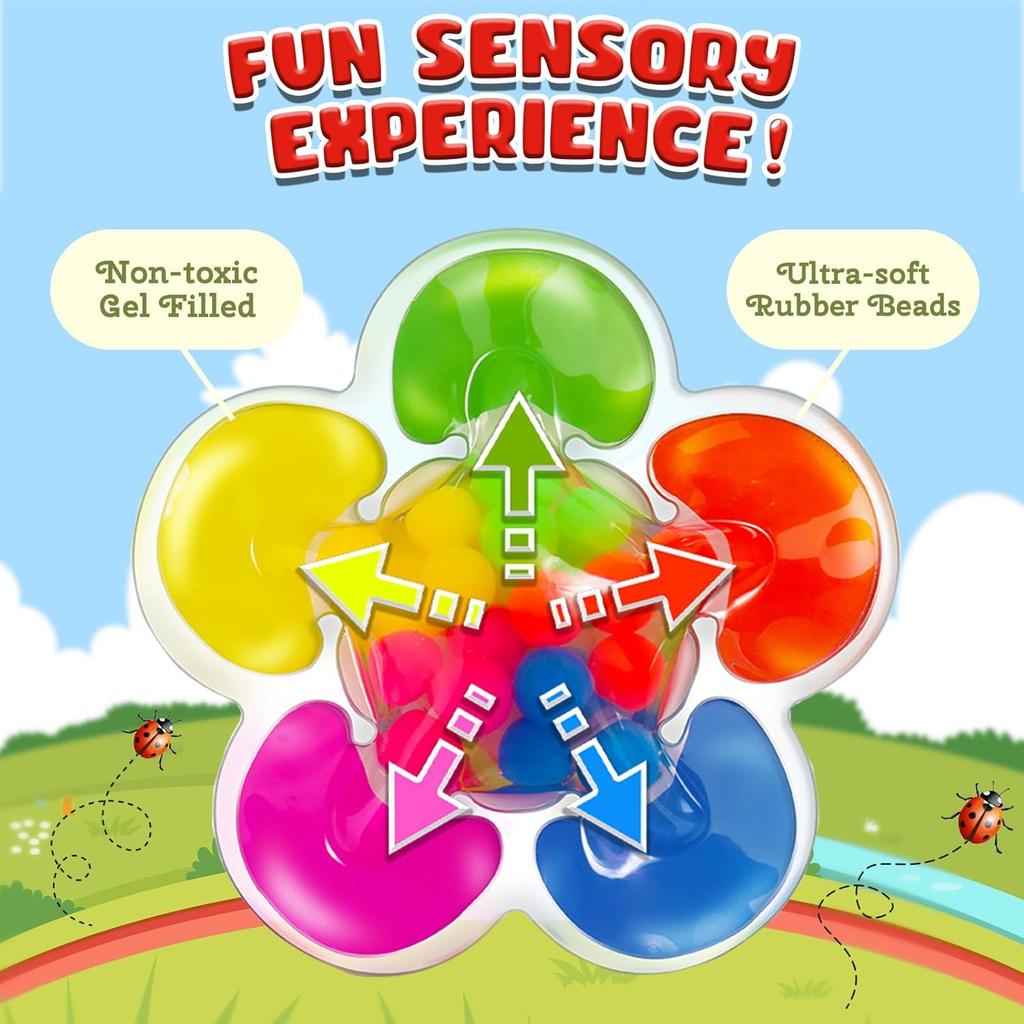 Five Color Sorting Sensory Squeeze Montessori Toy For Toddlers: Fine Motor Skills & Color Matching Preschool Educational Toy