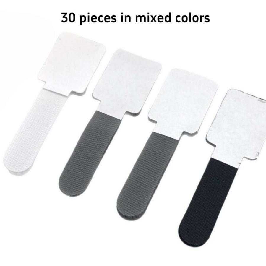 

30 pieces of Velcro cable ties organizing tool - self-adhesive wire fixing clips - network cable storage organizer різнокольоровий