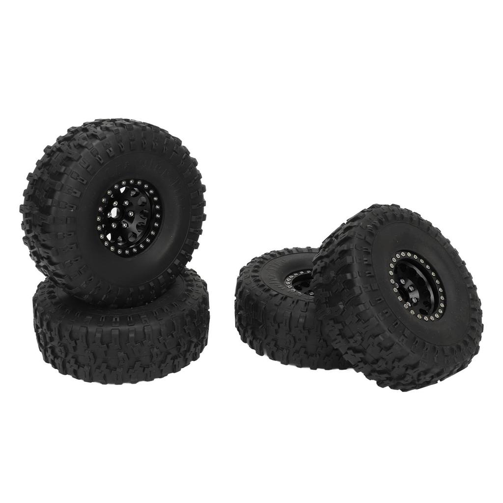 4PCS 1.9inch RC Crawler Rubber Tires 12 Hole Aluminium Alloy Wheels Hub Replacement for SCX10 1/10