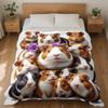 Rabbit fur flower pattern Flannel printed blanket suitable for all seasons suitable for living room office sofa and travel