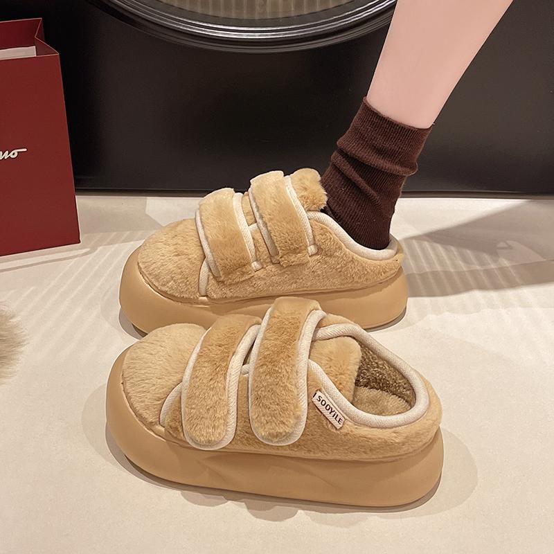 Woman Shoes Female Footwear Low Heels Modis Loafers Fur All-Match Clogs Platform Dress 2024 New Winter Creepers Fashion