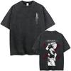 Anime Jujutsu Kaisen Fushiguro Toji Sorcerer Killer Vintage Washed T Shirt Men Cartoon Manga Oversized Tshirts Male Streetwear