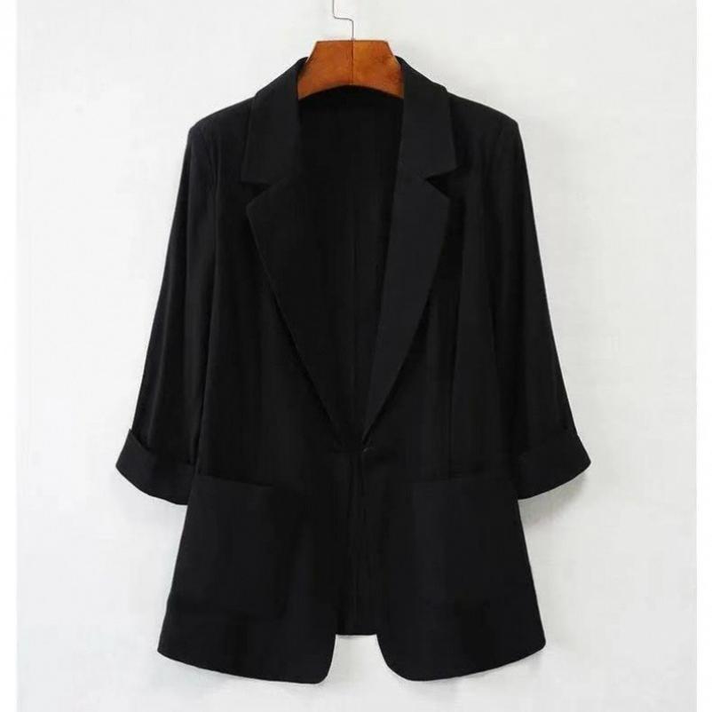 Short Summer Small Suit Jacket Women's Slim Slimming Plus Size Three-quarter Sleeve Thin Casual Sunscreen Jacket