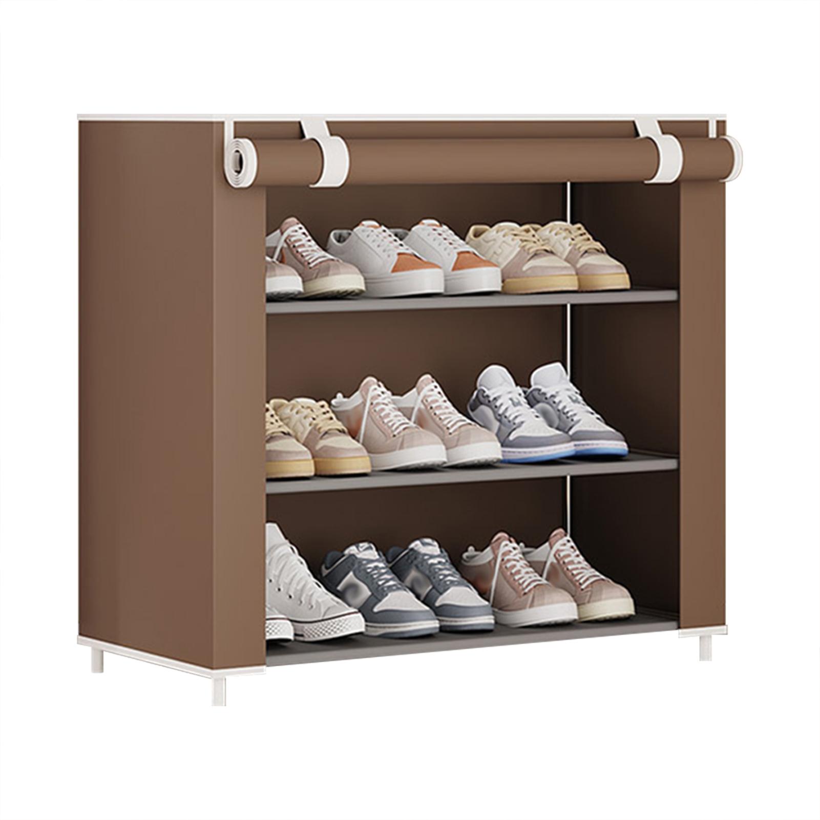 

4-х уровневая простая пылезащитная полка для обуви многоцелевая широкоформатная стойка для хранения вещей для общежитий кофейный