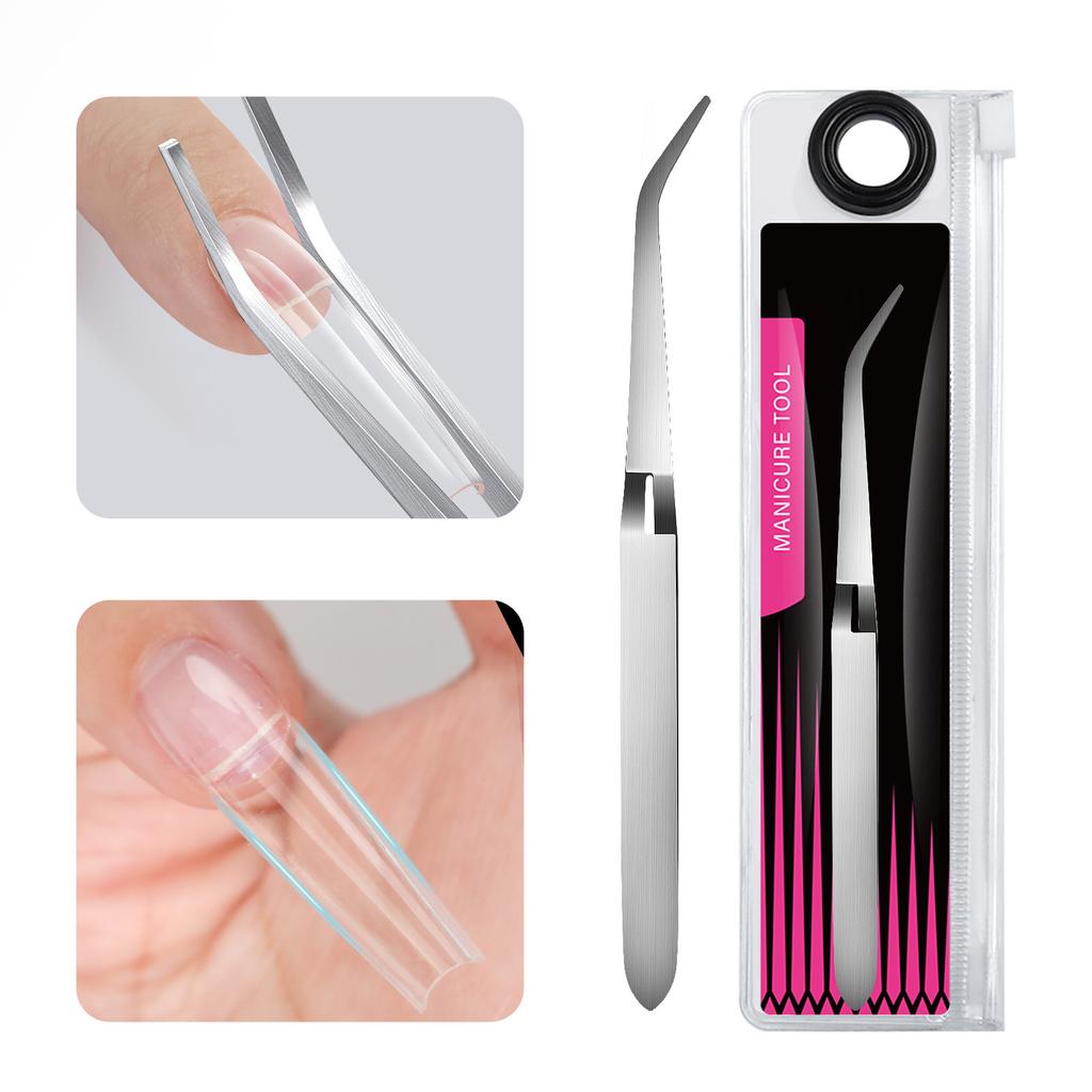 Professional Steel Nail Art Shaping Tweezers Clamp Nail Clip For Precise Manicure Control Comfortable Ergonomic Grip