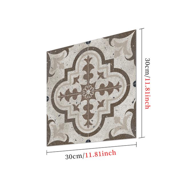 1Pcs Floor Tile Decoration Stickers Portuguese Tile Style Home Self-Adhesive PVC Waterproof Frosted Thickened Non-Slip Floor Stickers 30X30cm