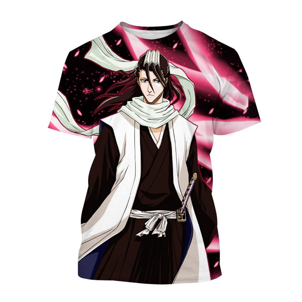 Sommer Rundhals 3D Japanischer Anime Bleach Aufdruck Top Modisch Lässig Kurzärmelig Kinder Jungen T-Shirts