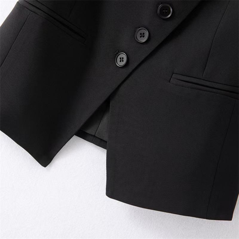 Frühling Herbst V-Ausschnitt Ärmellos Fortgeschrittene Damen Blazer Weste Mantel Einreihig Kurz Damen Anzug Weste Jacke