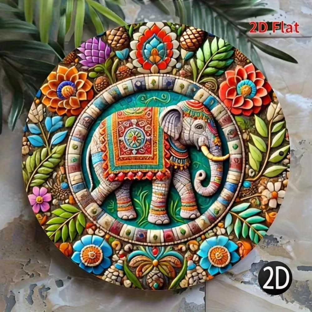 Lecmot 2D Steel Wall Art Colorful Geometric Design Modern Home Decor