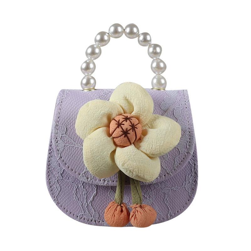 Stylish Mini Children's Handbag With Pearl Details And Trendy Chain Strap For Fashionable Kids