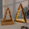 Luminous Wooden Christmas Tree Ornament for Desktop and Window Decoration