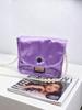 Gucci Purple Square Makeup Bag, DIY Pearl Chain Storage Bag, Fashionable Shoulder Bag