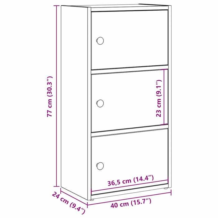 VidaXL Bibliothèque chêne noir 40x24x77 cm bois d'ingénierie, étagère à livres, support de rangement, support à livres, 860365