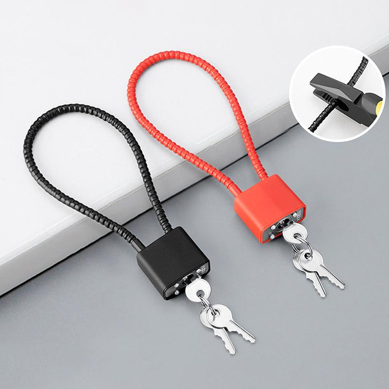Keyed Steel Wire Padlock, Anti-theft Cabinet Lock for Dormitory, Luggage, and Helmet Protection