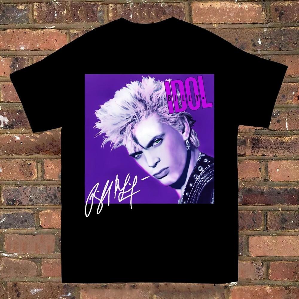 Billy Idol Whiplash Smile Song Black Cotton Shirt  Unisex T-Shirt M