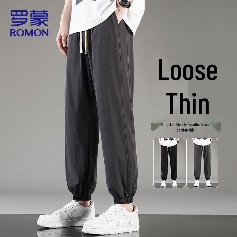 ROMON Men s Ice Silk Quick-Dry Casual Joggers 5XL