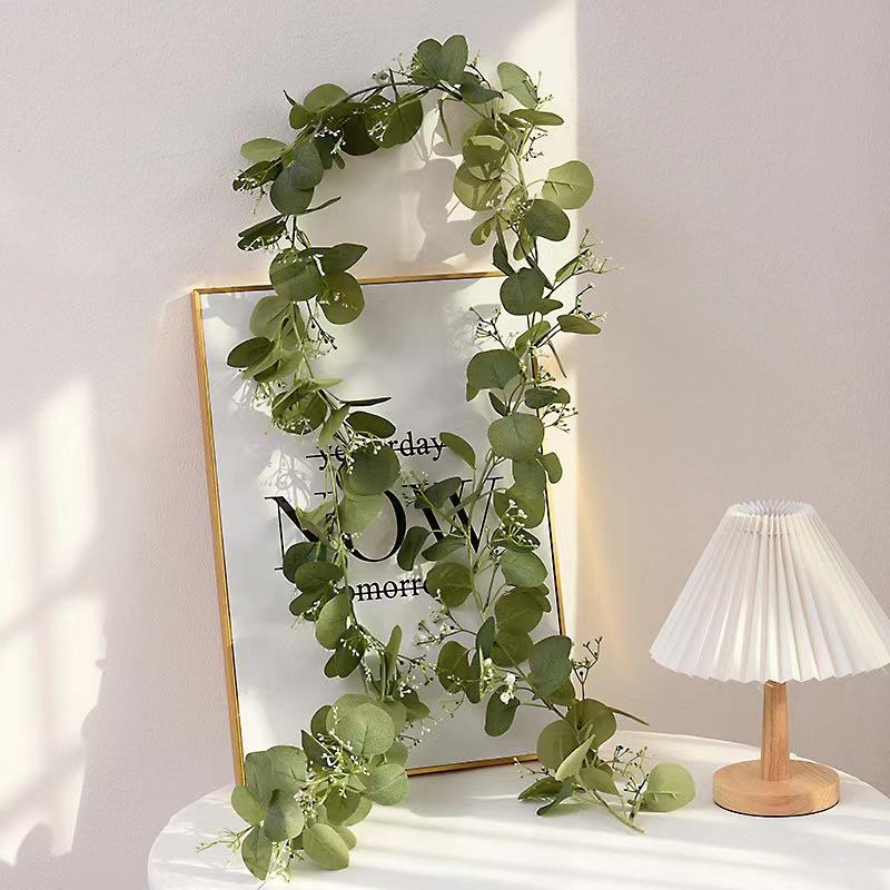 1pc Simulated Rattan Wisteria Eucalyptus Garland,Artificial Green Rattan,Suitable for Birthday Parties,Wedding,Holiday Gathering
