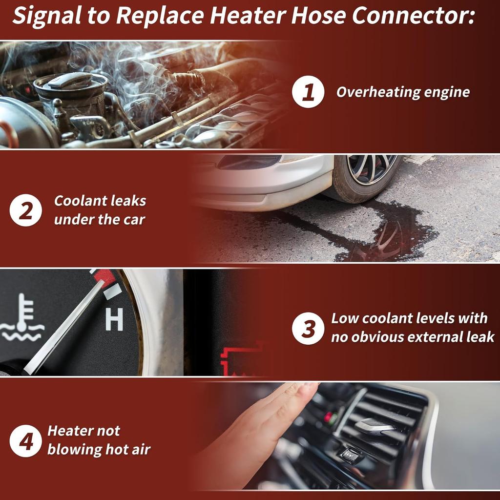 HVAC Heater Hose Connector for Ford Excursion Expedition F150 F250 F350 E150 E250 E350 Econoline Super Duty for Ranger for Lincoln 3/4" Tube & 5/8"