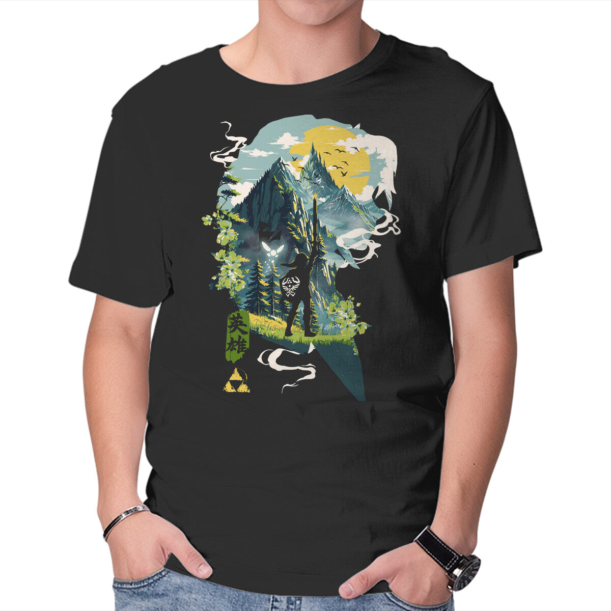 Unisex Crew Neck T-Shirt Ballad Of The Hero Graphic Short Sleeve Casual Tee M