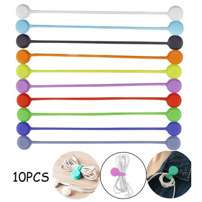 Attaches de Câble Magnétiques - Clips de Câble en Silicone - 10pcs