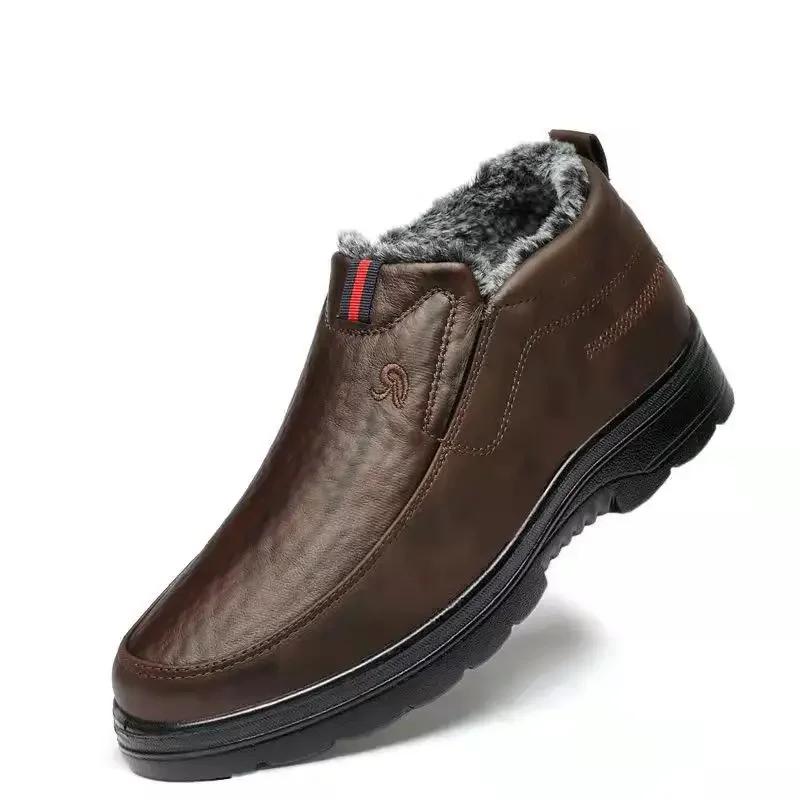 Botas de Hombre Botines Hombre Ligeras Zapatos Casuales de Hombre Invierno Cálidas de Piel Zapatos de Trabajo Zapatos de Exterior para Hombre