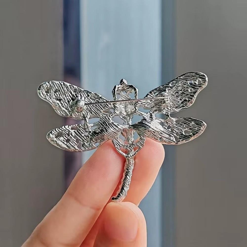 Elegant Rhinestone Brooch Zinc Zinc Alloy Women Brooches Gifts Crystal Dragonfly Badge Pin  Blazer
