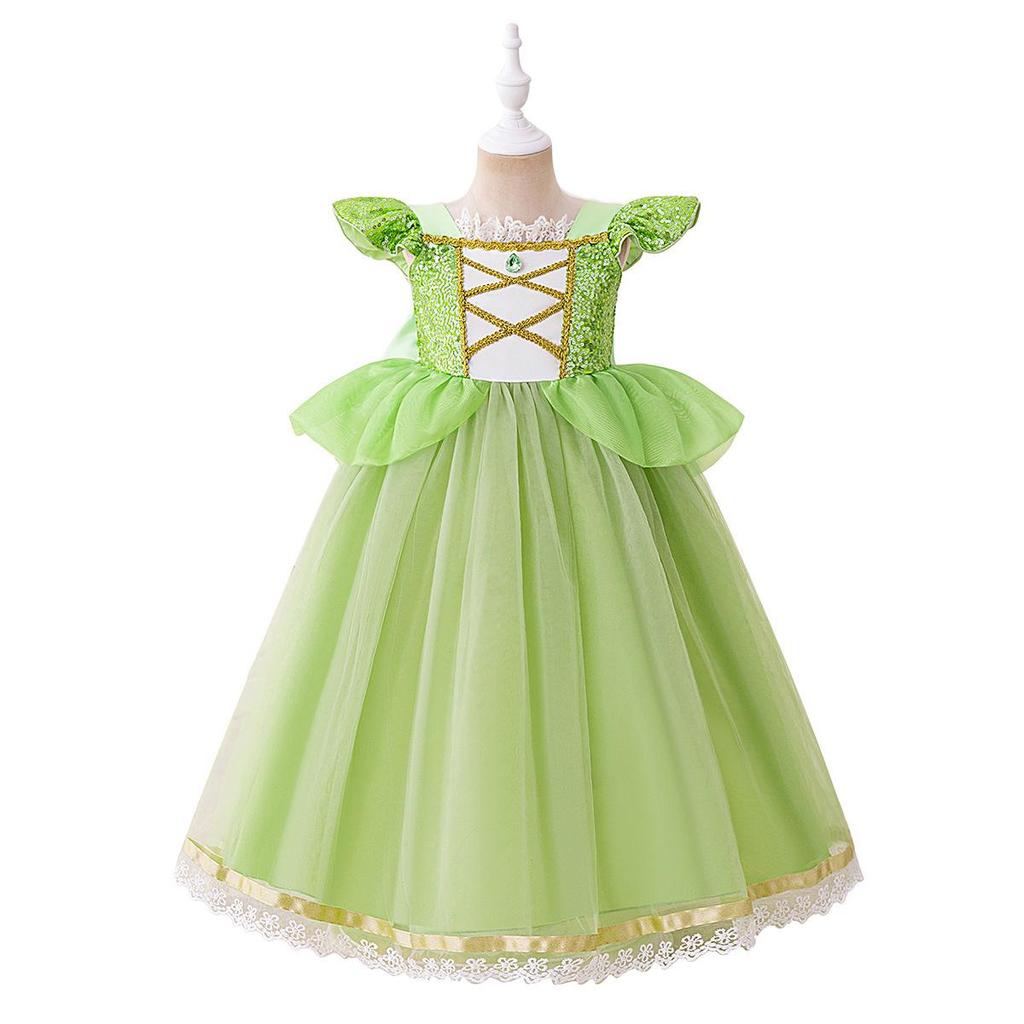 Rapunzel Princess Dress - Girls' Satin Mesh Evening Gown Cosplay Costume