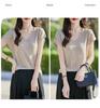 Women's V-Neck Lyocell Linen Knit T-Shirt - Spring/Summer 2026