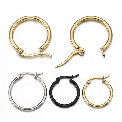 10pcs 15 20 25 40mm Earring Hooks Base Ear Ring 316L Stainless Steel Open Hoop Earrings Circle for Jewelry Making DIY Components