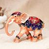Handcrafted Elephant Designs Jewelry Organizers Box Featuring Delicate Diamonds Pattern