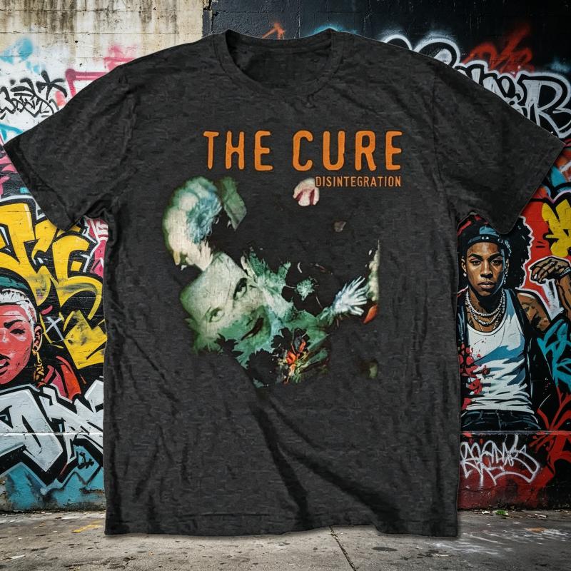Retro The Cure Disintegration Album Graphic Tee Gothic Post Punk Hip Hop Streetwear Unisex Short Sleeve Alt Rock Band Fan Tee