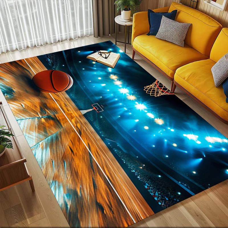 Коврик для пола с рисунком баскетбольной площадки, коврик для офисного кресла из кристаллического бархата, ковер - нескользящий, коврик для пола, коврики для офисного стола, рождественский подарок - 1106213 100cm by 120cm