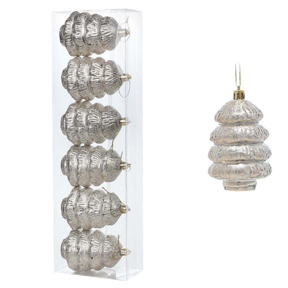 Light Gold Christmas Balls Pendants Plastic Shatterproof Xmas Tree Hanging Pendants Pinecone Merry Christmas Decor Hotel Mall