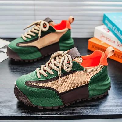 Fashion Thick Sole Lace Up Color Sneakers Men's Sports Shoes Running White Flats Team Shoose Entertainment Super Offers