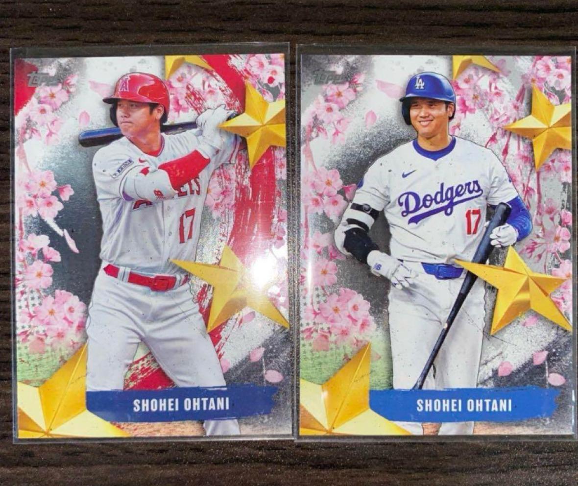 2025 Topps Tokyo Series Shohei Ohtani Stars Japan 2 Card Set Cherry Blossom