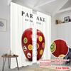 2pcs 2D Flat Printing Window Curtains Partake Fruit Apple Fabric Without Electricity Family Party Use for Photo Booths & Events