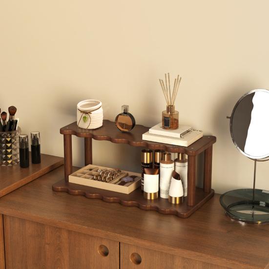 Double-layer Storage Rack Sundries Holder Strong Load-bearing Multipurpose Bathroom Kitchen Desktop Organizer
