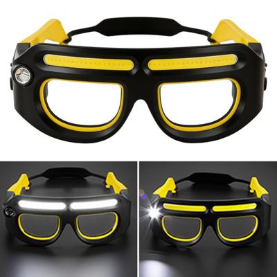 Lunettes frontales LED à détecteur de mouvement, 5 modes d'éclairage, lampe stroboscopique rechargeable, mains libres