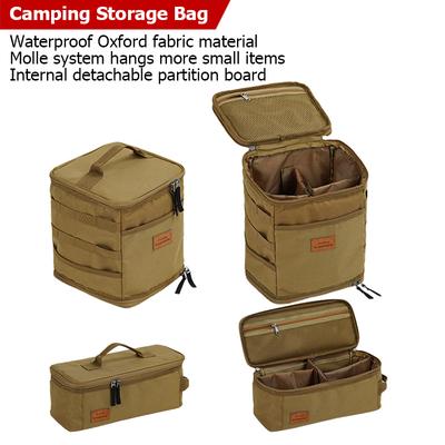 Camping-Aufbewahrungstasche, tragbares Oxford-Gewebe, große Kapazität, Gasherd, Kanister, Topf, Tragetasche, Aufbewahrungssack, Picknickkorb, MOLLE-Tasche