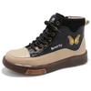 Women's Genuine Leather Short Boots with Plush Lining - Comfortable Sole Martin Boots for Autumn & Winter